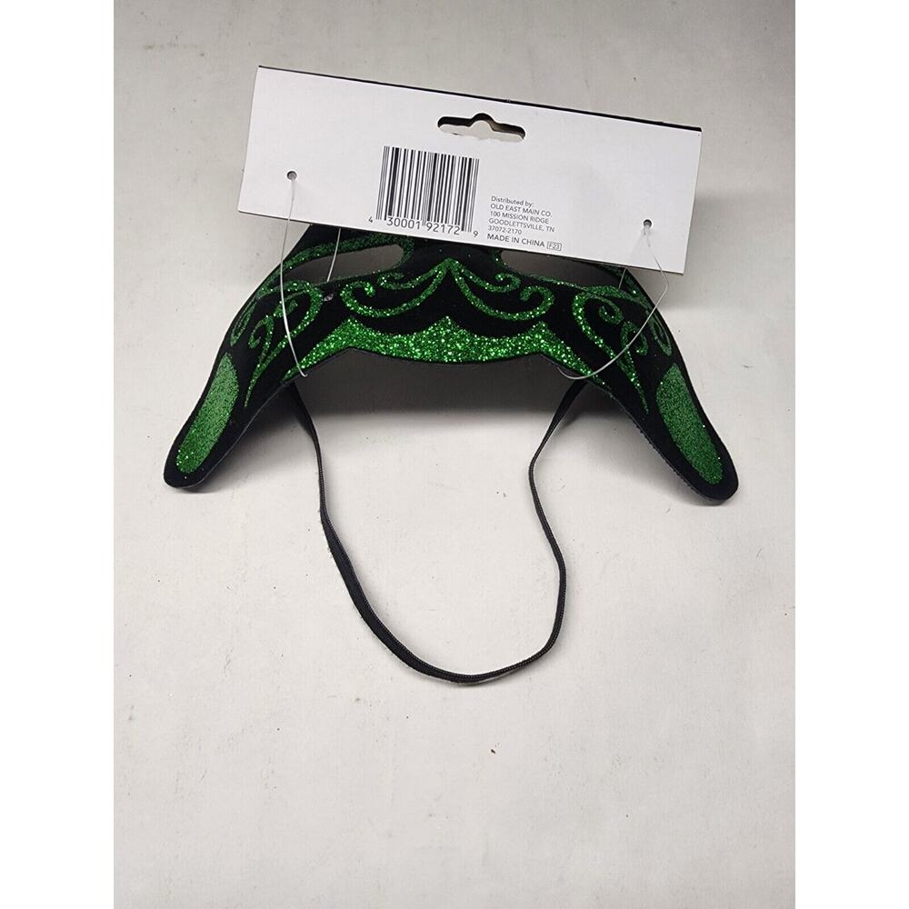 Masquerade Mask Venetian/Party/Mardi Gras/Halloween Costume Cat/Black/Green NEW - Picture 2 of 2